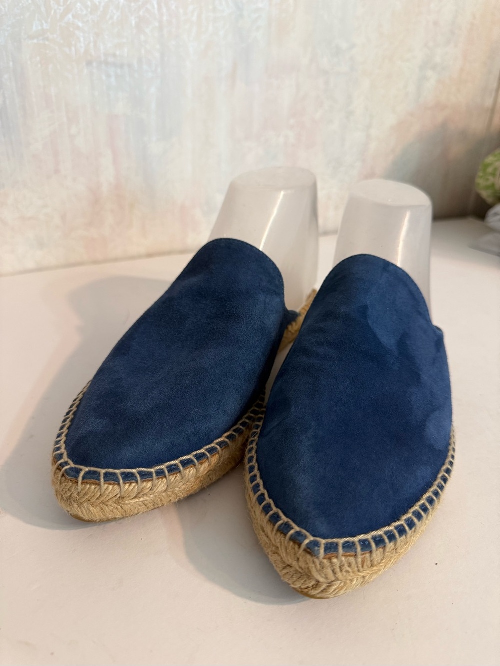 Pinaz Navy Suede Espadrille Slip-On, Business, Casual, Made In Spain, Sz 39